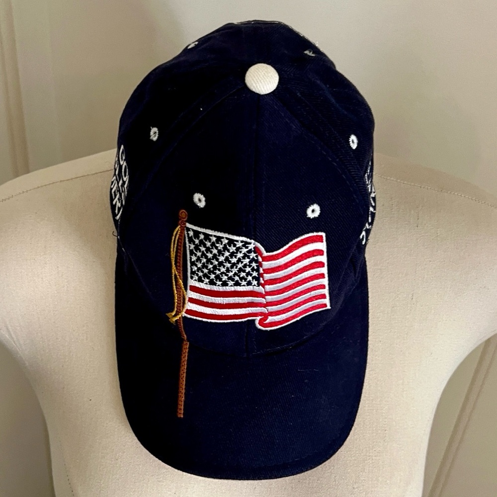 Patriotic “Flag” Ball Cap / All Dark Blue Under Brim Red
